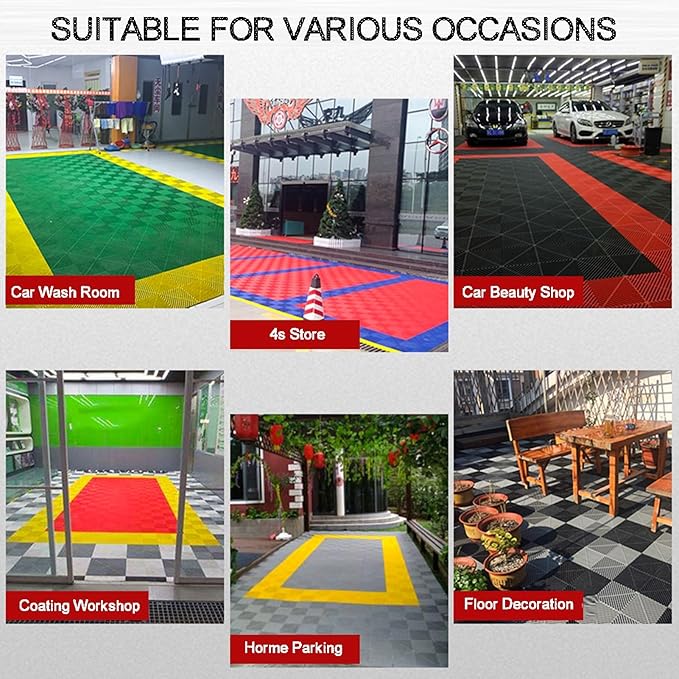 Trench Drainage GrateDrain Covers OutdoorModular Interlocking Mats Multicolor 40x40x3cm 4-20 Pcs Pack 4 Ton Capacity(Grey4 pieces)