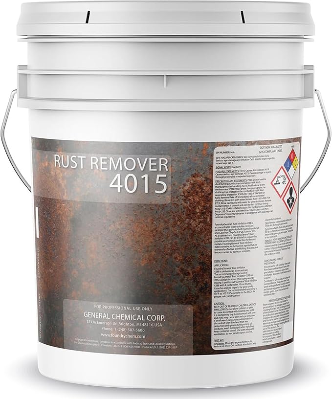DeckGeneral Rust Remover 4015 All Surface Rust Stain Eliminator Concrete Cleaner Effective Oxidation Clean Up for Driveways Walkways Swimming Pools Brick Pavements and More (5 Gallon)