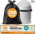 PlasticMill Heavy Duty Trash Bags - Black Garbage Bags - Plastic Trash Bags - Kitchen Bathroom Office Garbage Bags Trash Can Liners - 7-10 Gallon Small Trash Bags 1.2 Mil 24x23 (250-Count)