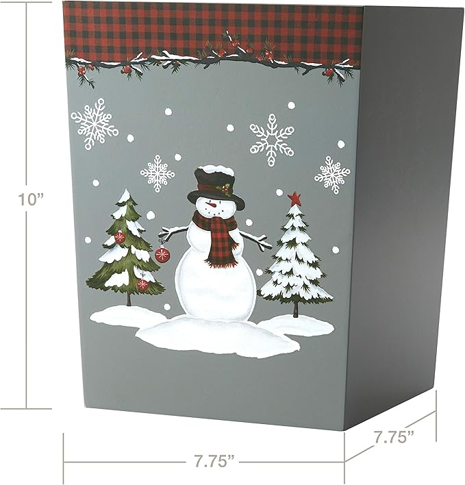SKL Home Woodland Winter Wastebasket Red