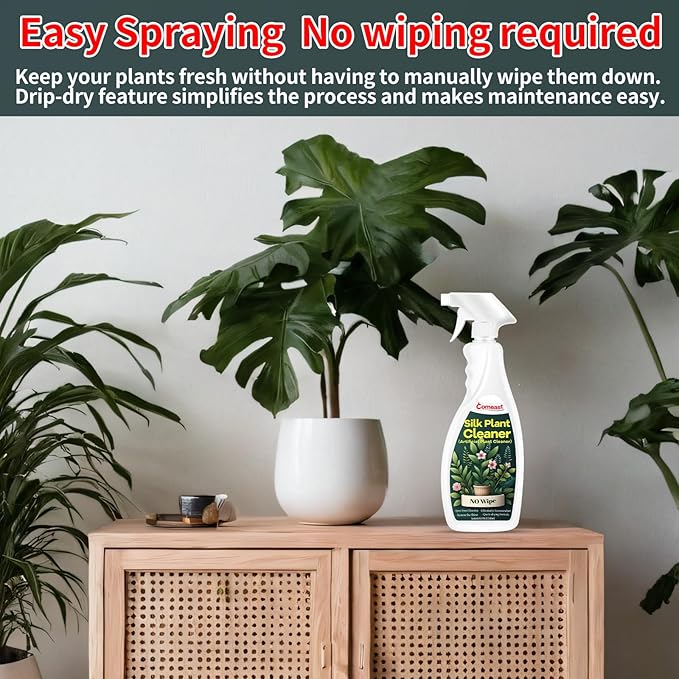 Silk Plant Cleaner Spray No Wipe Artificial Plant Cleaner and Silk Flower Cleaner Spray Silk Flower Cleaner Spray No Wipe Spray Away Dust Remover Drips Dry Faux Plant Spot16.91 Fl oz