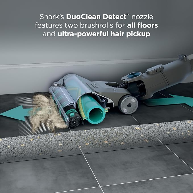 Shark PowerDetect Cordless Stick Vacuum Powerful Suction HEPA Filtration Carpet &amp Hard Floor Portable Stick Vacuum for Pet Hair Java Ice Blue IP1255