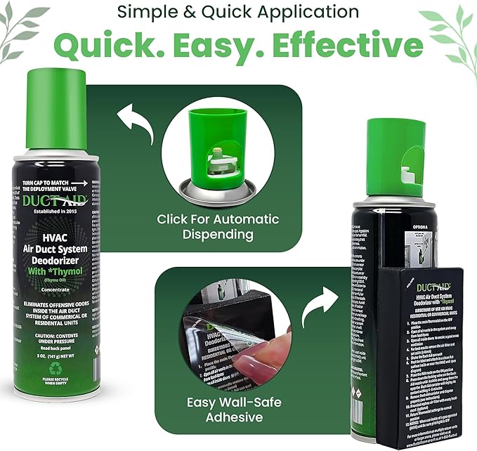 Air Freshener for HVAC Systems Commercial Residential &amp Cars| Made with Thyme extract natural Plant based | Now available in a Concentrated Formula for maximum effectiveness (Pack 4)