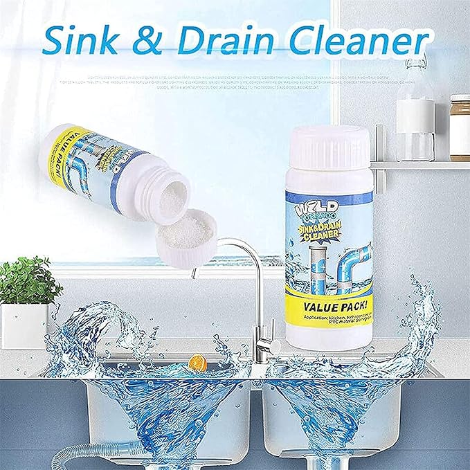 World Tornado Sink Drain Cleaner Wild Tornado Pipe Dredge Deodorant Powerful Sink and Drain Cleaner Pipe Cleaner Fast Foaming Drains Cleaner for Kitchen and Pipes Cleaning Tool (4pcs)