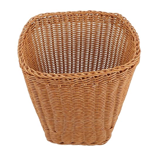 Trash Can Boho Style Woven Storage Basket Wastebasket for Bedroom Kitchen Office