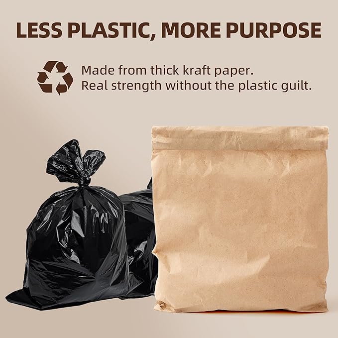 (20-Pack) Calvana Super Strong Compactor Bags Heavy-Duty Kitchen Paper Trash Bags with Leak Proof Plastic Liner Reinforced Bottom Fits GE Model Compactors with Rectangular Containers