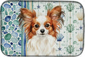 Caroline's Treasures White with Red Papillon Coastal Sea Glass Dish Drying Mat Absorbent Dish Drying Mat Pad for Kitchen Counter Dish Drainer Mat for Countertop 14 x 21 Multicolor