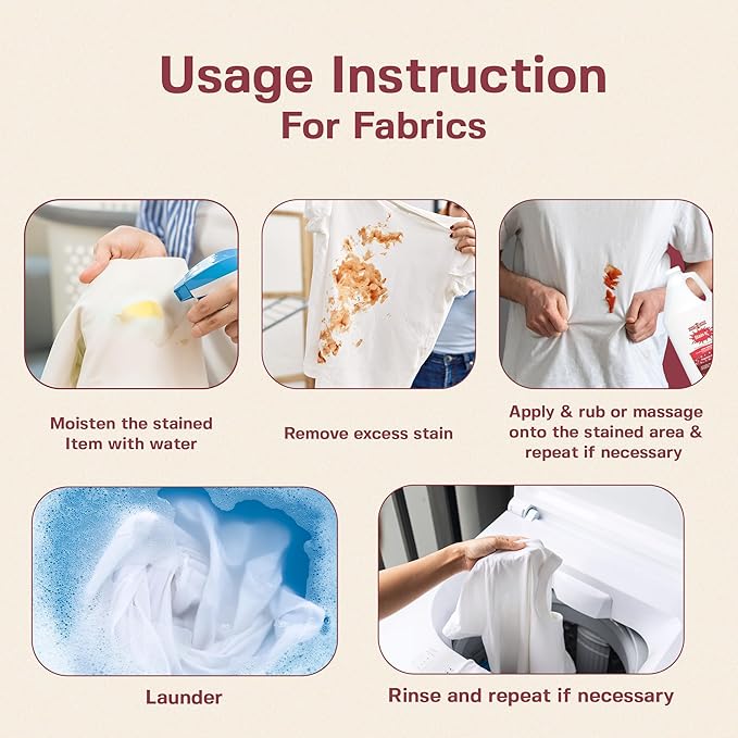 Stain Remover Effectively Eliminates Stains from Wine Berries &amp Blood on Colorfast Fabrics Carpets Upholstery &amp Jewelry Fragrance Bleach &amp Dye-Free Peroxides &amp Phosphates 1 Gall