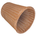 FUOYLOO Woven Wastebasket Trash Can Rust-Resistant Iron Frame Simulated Rattan Design Brown Open-Top Home and Office Trash Container for Bedroom and Living Room Use
