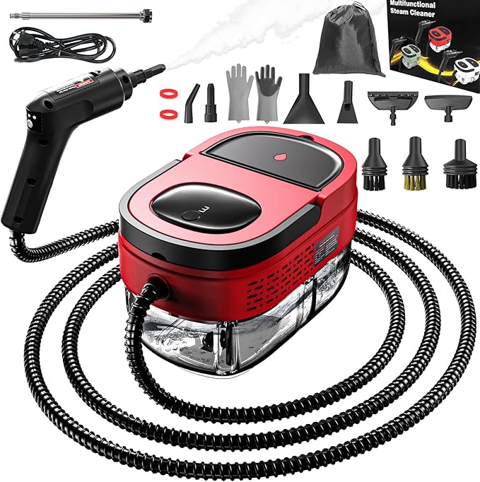 Handheld Steam Cleaner for Home 2500W High Pressure Steam Cleaner for Car Detailing 3 Steam Levels 1600Ml Tank High Heat Steamer for Bed Bugs Couch Furniture Kitchen Bathroom Floors