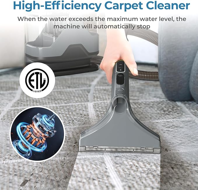ARLIME Carpet Cleaner Machine 600W Deep Pet Stain Remover with Water Spray 15Kpa Powerful Suction Dual Water Tank Portable Upholstery Spot Cleaner for Couch Car Seat Mattress Rug &amp Curtain
