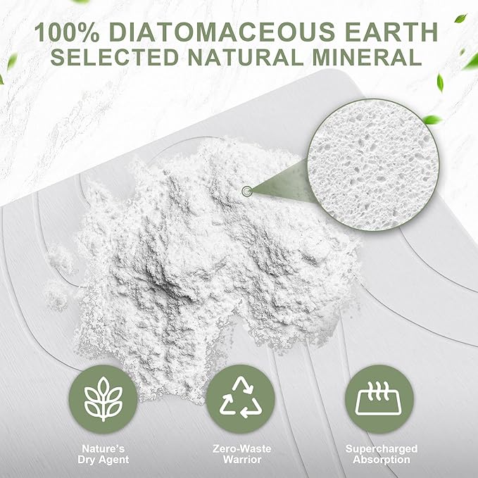 Large Stone Drying Mat for Kitchen Counter 24 × 16 Diatomite Dish Drying Mat Quick Dry Stone Mats Ultra Absorbent Natural Diatomaceous Earth Mats for Dished Bottles White