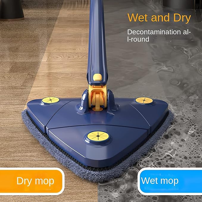360° Rotating Adjustable Triangular Mop Retractable Mop for Ceiling Floor Dust and Wall Cleaning Mini Cleaning Tool 12027