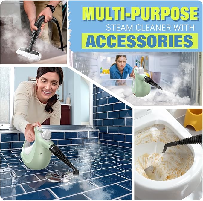 Steam Cleaner Powerful Pressurized Handheld Steam Cleaner for Home with 11-Pc Set – Chemical-Free Multi-Surface Steamer for Effective Cleaning Perfect for Furniture Upholstery Grout Couch &amp C