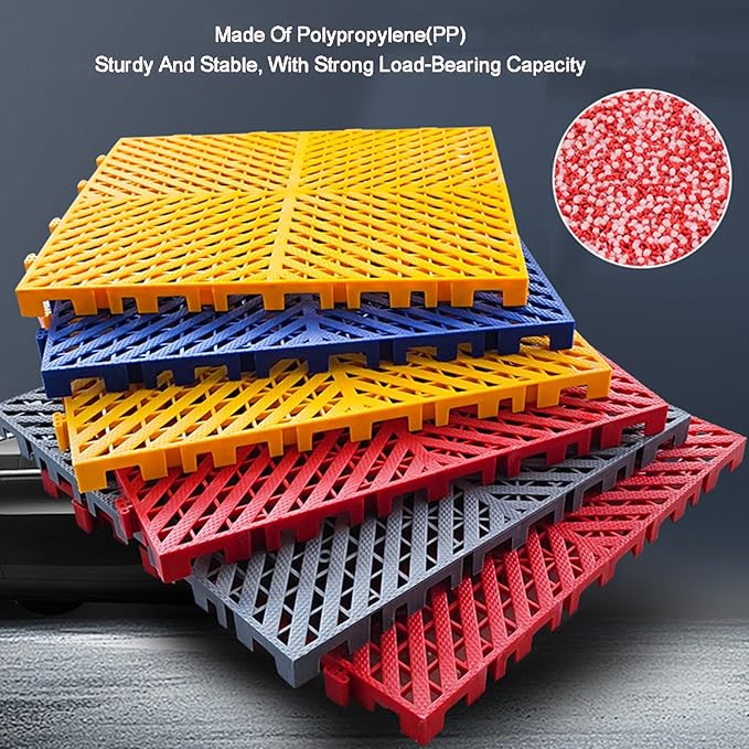 Trench Drainage GrateDrain Covers OutdoorInterlocking Floor TilesPP Modular 40x40cm Multicolor 4-30 pcs(Color14pieces)