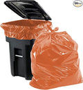 APQ Outdoor Trash Bags Large 43 x 47 Pack of 100 Orange Trash Can Liners Thin 2 Mil Polyethylene Big Garbage Bags Unscented Leakproof Waste Basket Bags 56 Gallons Kitchen Waste Basket Liner
