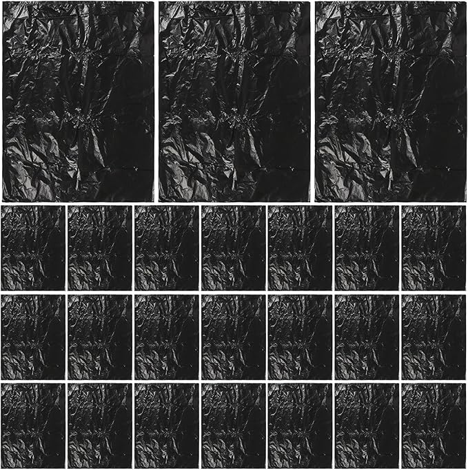 SMASOLO Black Garbage Bags 80X100Cm 25Pcs Thick 2.5Mil Plastic Trash Bags for Bathroom Bedroom Kitchen Home Waste Disposal