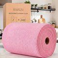 KitchLife Microfiber Cleaning Cloth Roll 100 Pack - Tear-Away Microfiber Paper Towels Lint-Free Reusable Washable for Kitchen Car Dishes and Sensitive Surfaces (Pink)