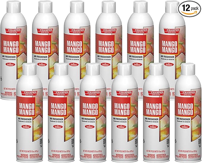 Champion Sprayon Water-Based Air Freshener Spray 14 oz Odor Control Room Freshener Mango (Case of 12)