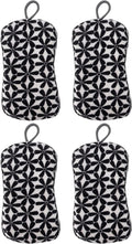 MÜkitchen Premuim Sponge for Dishes and Household Cleaning | Microfiber Print and Non-Scratch Scrub Pad | Set of 4 | (Our Nest)