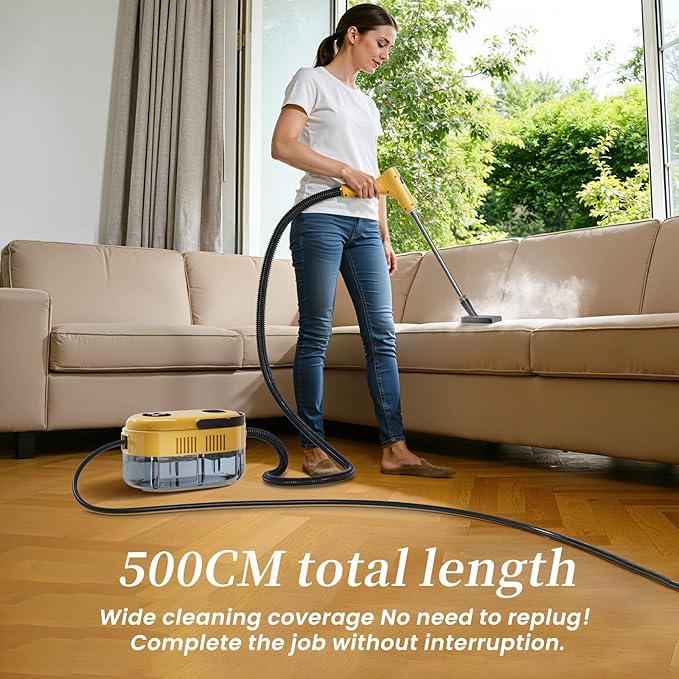 Handheld Steam Cleaner High Pressure Steamer for Deep cleaning 1200ML Steam Cleaning Machine for Home Use With 6 Brushes Cleaning