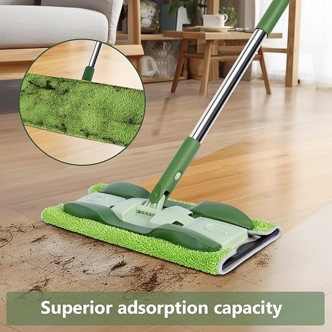 Masthome Microfiber Mops for Floor Cleaning with Washable Pads 4pcs&amp 36 Heavy Duty Industrial Mop for Floor Cleaning with 3 Reusable Pads for Hardwood Floors Suitable Office Home