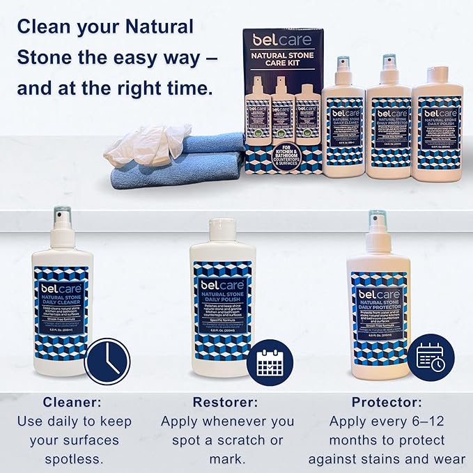 Natural Stone Marble and Granite Protector | Water-Based Stone Sealer Spray pH-Neutral Surface Protector for Countertops Vanities &amp Other Natural Surfaces – 6.8 fl oz