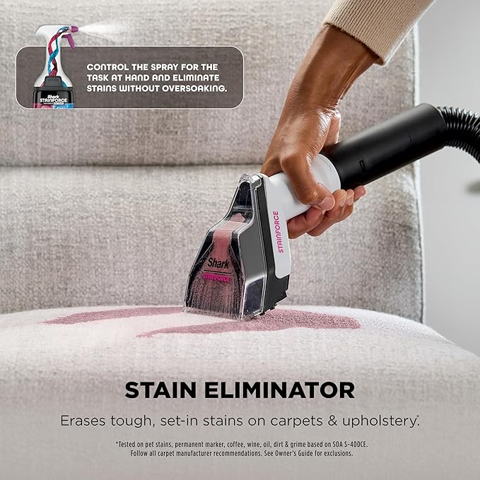 Shark EveryMess™ | Ultra-Powerful 3-in-1 Wet Vac Dry Vac &amp Stain Eliminator | StainForce Technology Perfect for Homes Pets and Cars | 3 Accessories and Cleaning Solution | Blue | VX102BRN