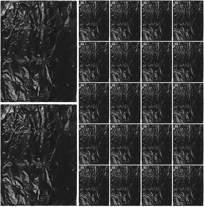 NOLITOY Black Garbage Bags 90x110cm 2.5 Mil Thick 25pcs Kitchen and Bathroom Trash Bags Heavy Duty Wastebasket Liners for Home and Office Use