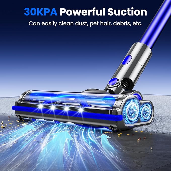 Stick Cordless Vacuum Cleaner for Home -Purple Grey