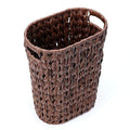 5 Gallon Wicker Trash Can BrownBathroom Trash Can with HandlesHandwoven Waste Basket Waterproof Narrow Small Garbage Can for BedroomBathroomOffice