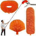 20 Ft+ High Reach Cleaning Tool Kit - Microfiber Feather Ceiling Fan Duster &amp Cobweb Duster with 3-14 ft Spliceable Pole Duster for Cleaning Fan Spider Web Ceiling Blinds Furniture Clean