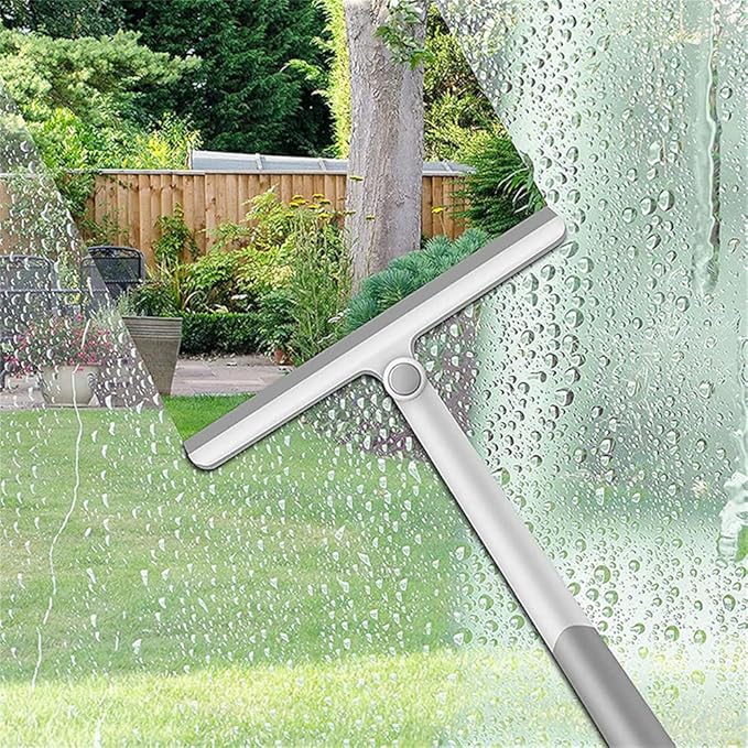Window Wiper Rotating Mirror Wiper Cleaning Brush Glass Door Mirror Window Scraper Bathroom Cleaning ToolsWhite34.5 * 27cm
