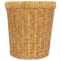 Plastic Woven Trash Basket Imitation Rattan Storage Bin Lightweight Household Wastebasket for Living Room and Kitchen Organization