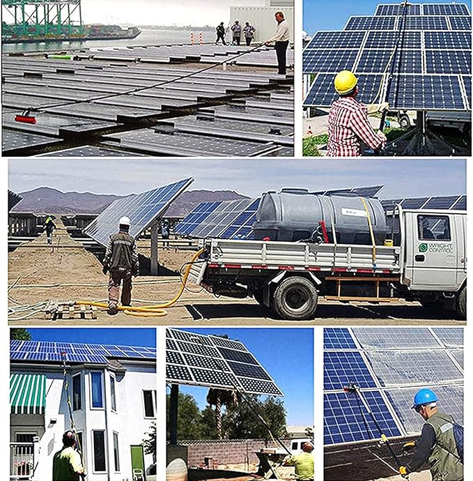 Water fed Pole Adjustable Window Cleaning Brush Solar Panel Cleaning Brush Pole Cleaner Toolsglass Tool 3.6M-10.8Mfor Window CleaningPhotovoltaic Panel CleaningTrucks7.2m/24FT