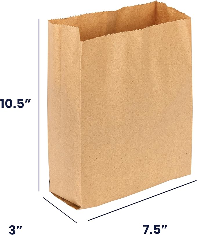 Hospeco - GID-HOSKL-260 KL Waxed Kraft Feminine Hygiene Liner Bag with Gusset10.25” x 7.5” x 3.5”(Pack of 1000)