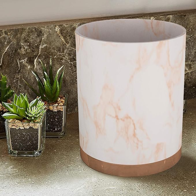 nu-steel MST8CH Misty Copper Collection Wastebasket or Dustbin Perfect for Home &amp Bathroom Accessories Resin and Metal