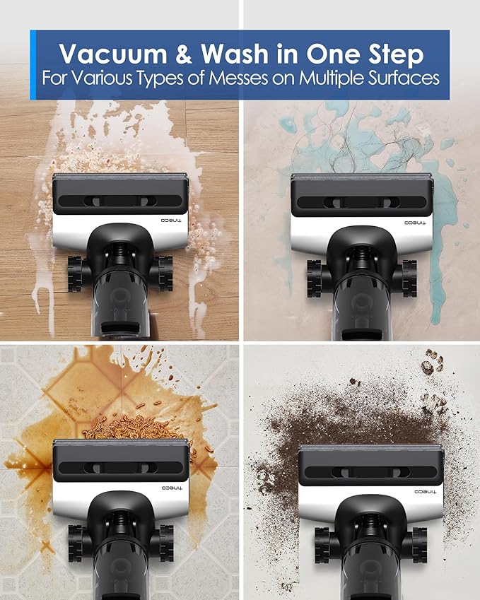 Tineco Floor ONE Switch S7 Wet Dry Vacuum Cleaner Smart Floor Washer Multi-Function Self-Cleaning Extended Battery Lifespan 65Min Runtime ZeroTangle Brush Dual-Edge Cleaning Whole-House Cleaning
