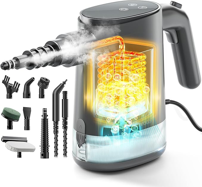 Handheld Steam Cleaner for Home 15s Instant Heat Pressurized Steam Cleaner Lightweight Upgrade 650ML Tank Portable Steam Cleaner for Kitchen Grout furniture Car Bathroom &amp Clothes