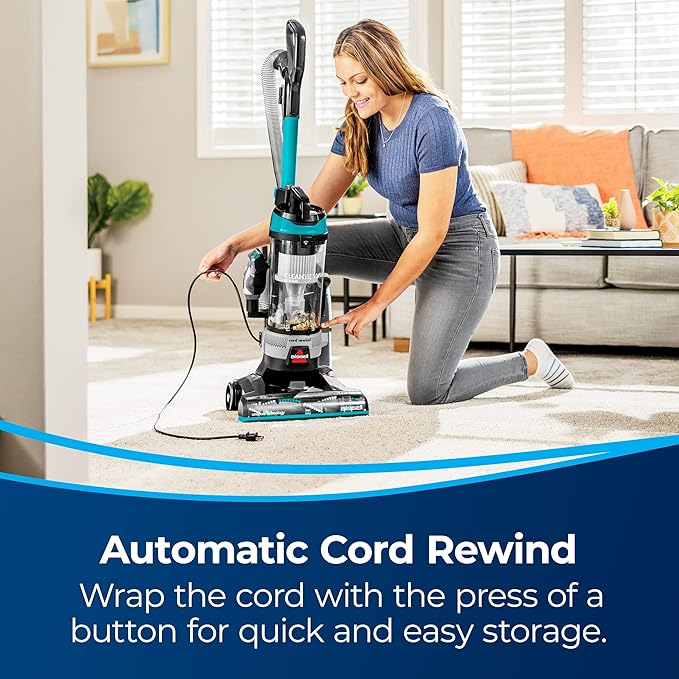 Bissell CleanView Rewind Upright Bagless Vacuum with Automatic Cord Rewind &amp Active Wand 3534
