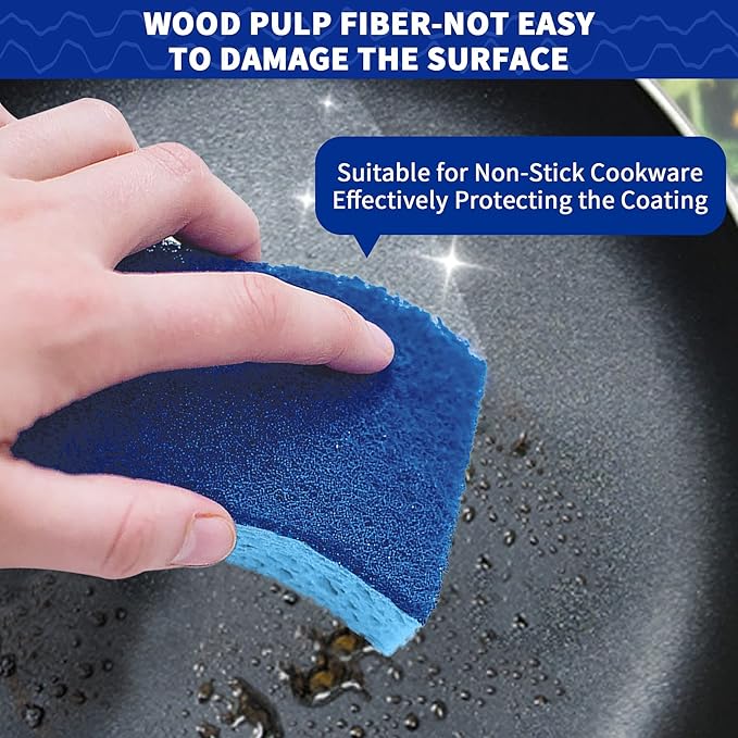 CELOX 24 Non-Scratch Scrub Sponges for Washing Dishes Blue