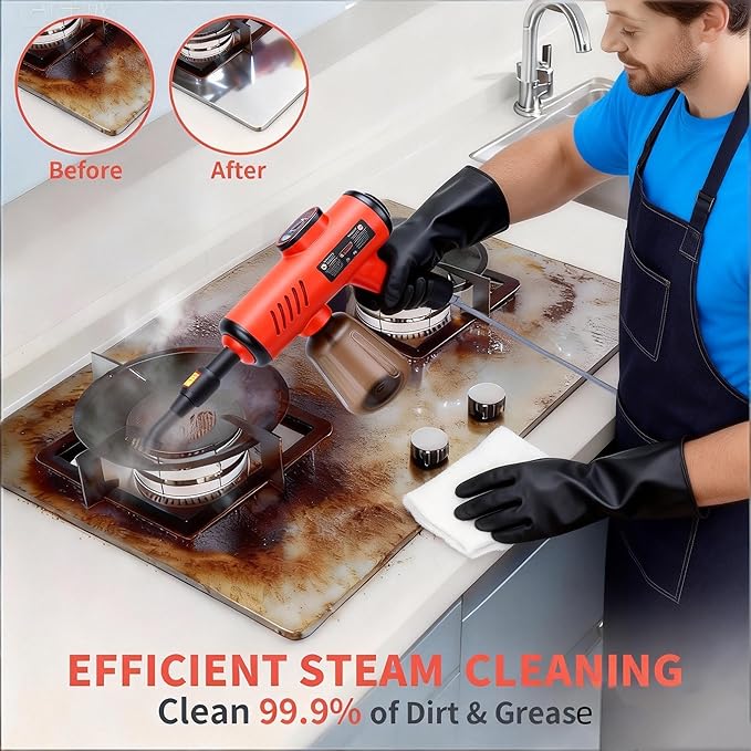 Handheld Steam Cleaner1200W Pressurized Multi-Surface Cleaner with Digital Display600ML Water Tank &amp 3 Temperature LevelsPortable Steam Cleaner for Home Car FloorTile with Multi-Attachments