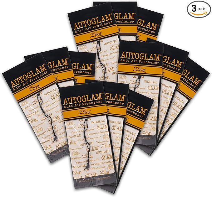 Tyler Candle Diva Autoglam Ivory And Gold 4.5 x 3 Cardboard Auto Air Freshener Mirror Hanger Pack of 12