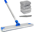 18 Professional Microfiber Mop Flat Mop with Aluminum Alloy Base&ampStainless Steel Handle for Floor Cleaning Wet Dry Dust Floor Mops for Hardwood Tile Laminate