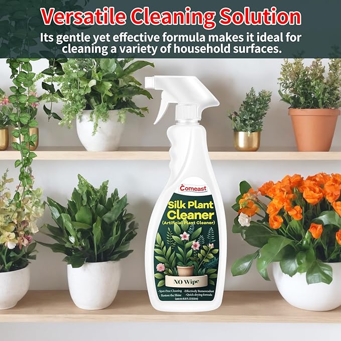 Silk Plant Cleaner Spray No Wipe Artificial Plant Cleaner and Silk Flower Cleaner Spray Silk Flower Cleaner Spray No Wipe Spray Away Dust Remover Drips Dry Faux Plant Spot16.91 Fl oz