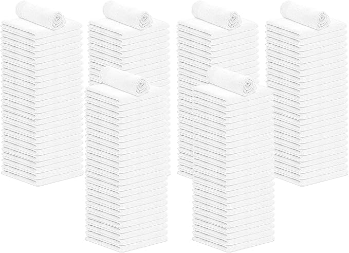 Cotton Shop Rags – (Pack of 150) Size 12x14 Inches Cleaning Rags – Absorbent Shop Towels and Multipurpose Cleaning Towels for Automobiles Industries Garage and Homes (White)