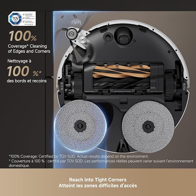 DREAME X50 Ultra Complete Robot Vacuum and Mop with Auto-Empty and Mop Self-Cleaning 20000Pa Suction Obstacle Avoidance and 360° Navigation Corner to Edge Deep Cleaning Detangling Brush (White)