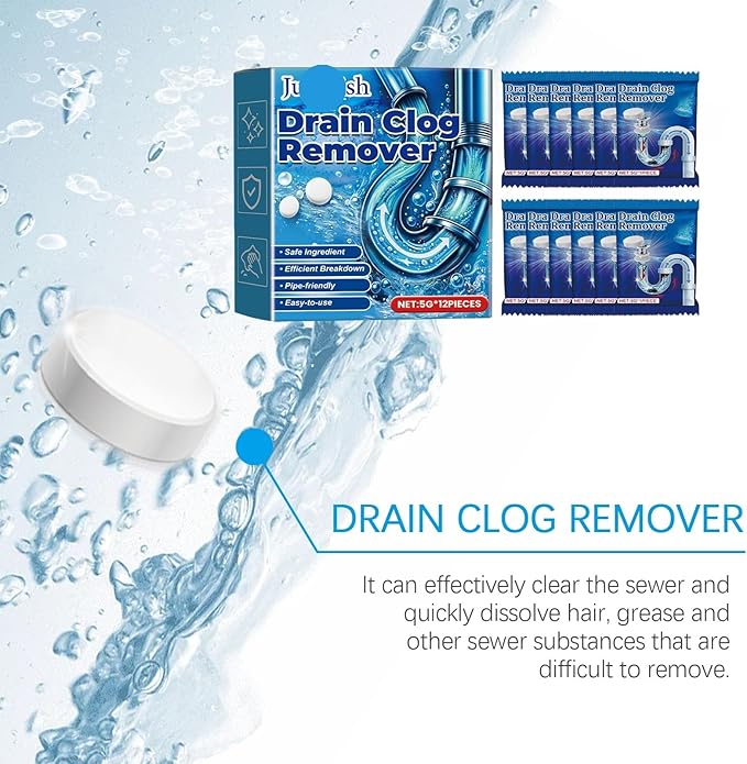 Drain Cleaning Tablets - Clog Remover for Toilet Sink Bathtub &amp Kitchen Drain - Deodorizing &amp Eco-Friendly Formula(1PCS)