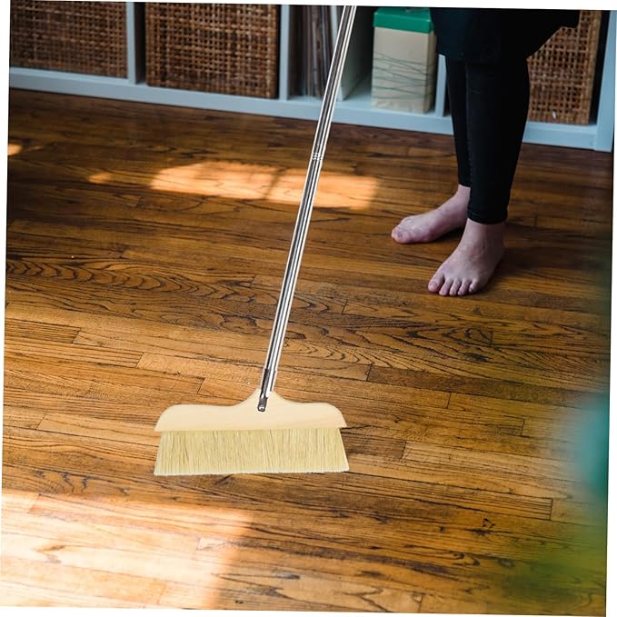 Handle Soft Bristle Broom for Cleaning Hardwood Floor Sweeping Tool for Pet Hair and Dirt Removal Design Easy to Store