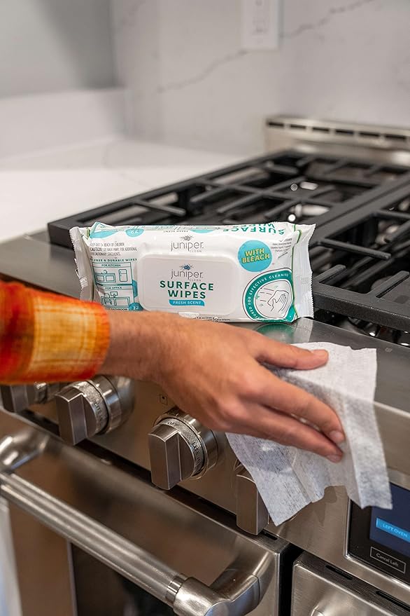 24 Pack Surface Cleaning Wipes with Bleach All-Purpose Cleaner for Bathroom Kitchen Office 1728 Count Soft Flow Fresh Scent Lint Free &amp Durable